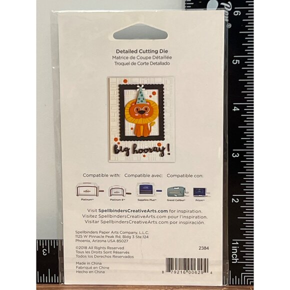 HTF Spellbinders Lion Oh My S3-369 LION BIRTHDAY - Picture 2 of 2